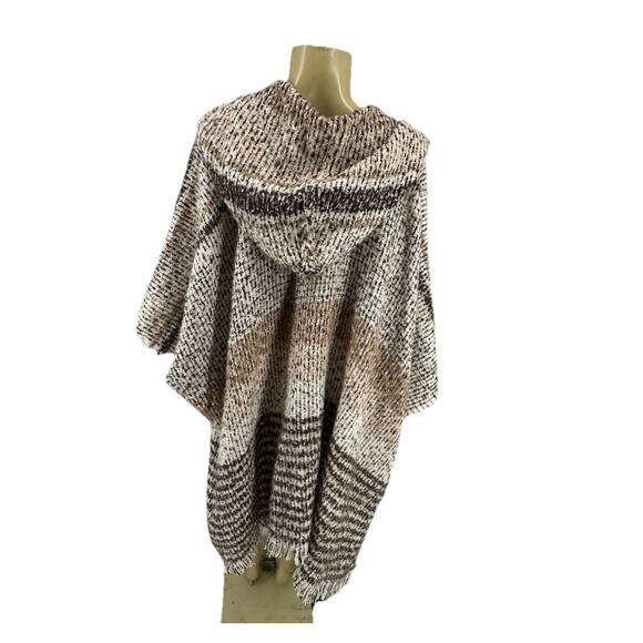 NEW Vince Camuto Women One Size Hooded Open Cardigan Poncho Cape Sweater 5-1k - Picture 3 of 7